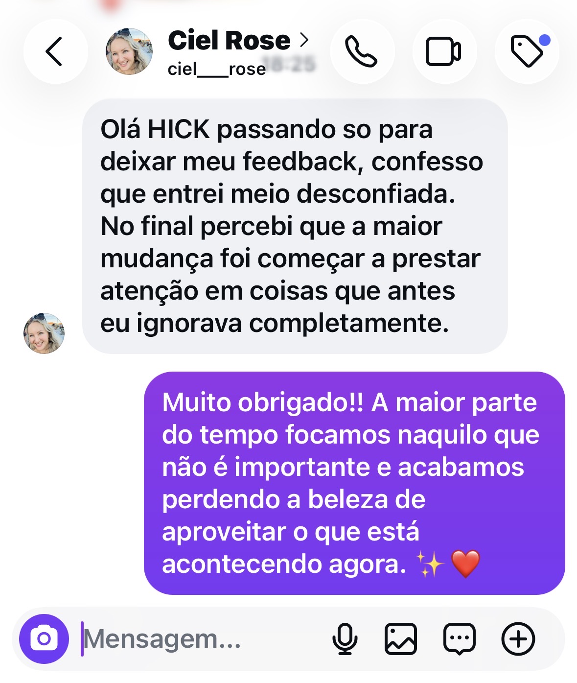 Depoimento de Clel Rose